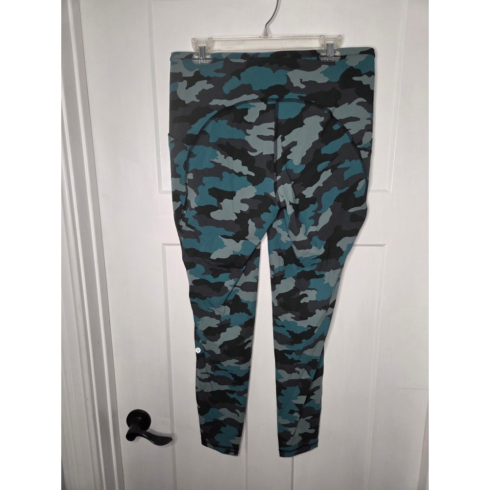 Lululemon base pace 25 Nulux Camo Teal Grey‎ Black Size 14